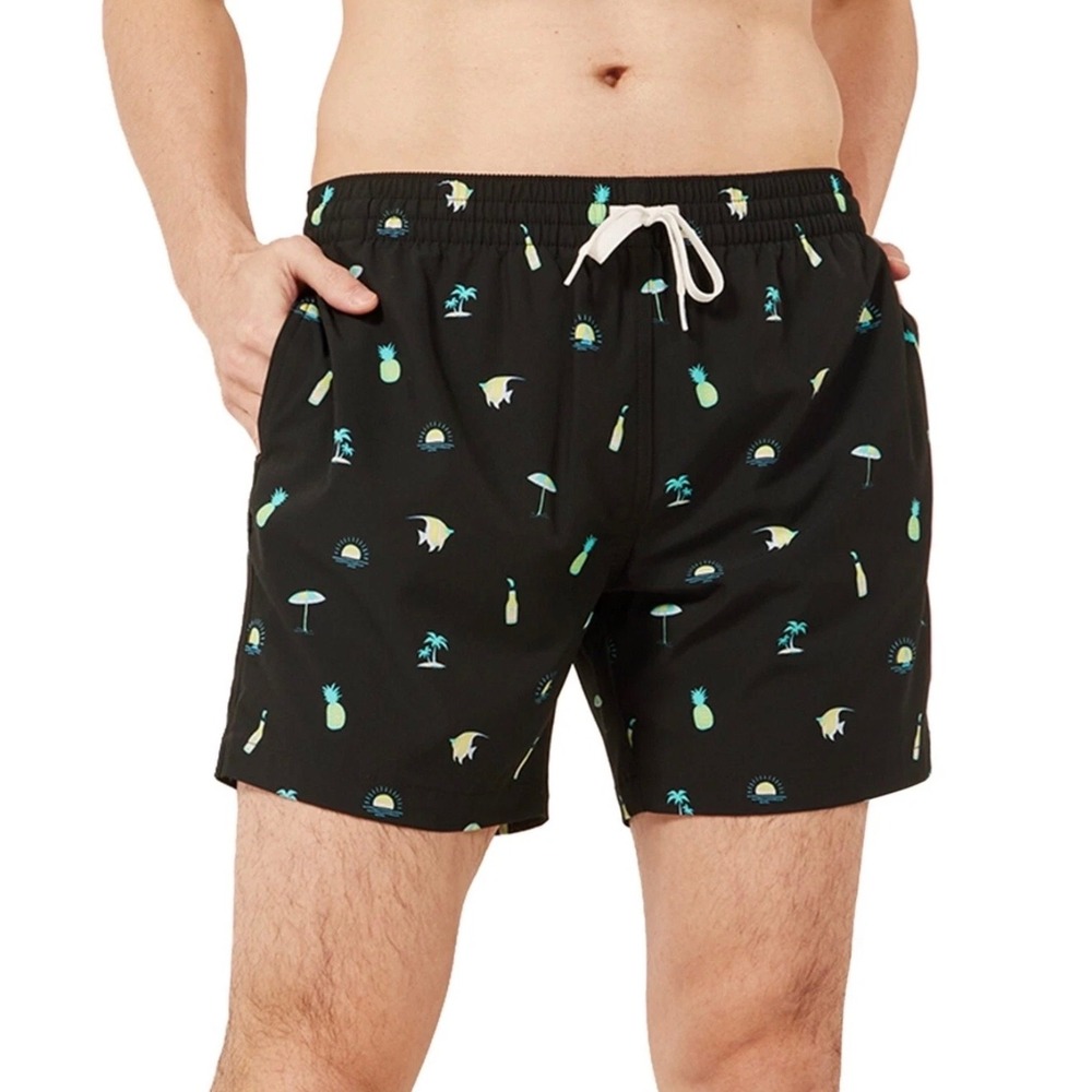 Chubbies The Beach Essentials Mens Size XL 5.5" Swim Trunks Black Lined